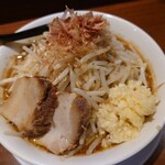 ラーメンつけ麺　笑福 - 味噌ラーメン(野菜ちょいマシニンニクマシカラメマシマシあとフトゥ)♪