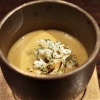 YAKITORI 燃 es - 鶏の茶碗蒸し ハナビラタケのソテー 鶏のビスク