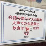 今池呑助飯店 - 利用時間制限のお願い