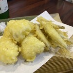 海鮮・鉄板焼 やまちゃん - 鱧とワカサギの天ぷら