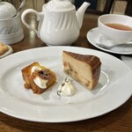 喫茶 ミトン - かぼちゃのプリン&りんごのキャラメルチーズケーキ　盛り合わせ