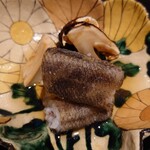 日本料理 柳燕 - 揚げたメヒカリに菜の花のお浸し、焼いた松茸の酢の物