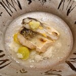 日本料理 柳燕 - 千葉富津の魳と銀杏の飯蒸し　蕪の願掛け