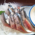 晩杯屋 - 秋刀魚刺身180円