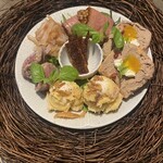 炭火焼鳥きびたき - 鶏のアテ盛り合わせ