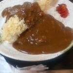 手打ちそば処 椿屋 - ランチメニュー　　　　　　　　大海老カレー＋蕎麦