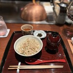 鉄板焼き いわ倉 - 混ぜご飯と国産松茸のお吸い物