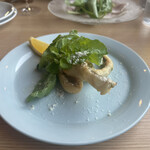 Sanga - 太刀魚のフリットとルッコラ 太刀魚がすごく柔らかくて最高！