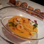 リストランテASO - イカのフリットにトマトのソースが絶妙