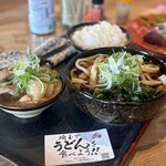 Kushiyaki Bubu Ton - かけうどんともつ煮、ご飯セット