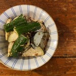 Japanese-style namul with cucumber and eggplant