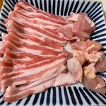 Tomoduna Beya Jikiden Chanko Sanga - 追加した豚肉ととり肉