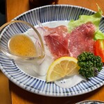 友綱部屋直伝 ちゃんこ 三賀 - 観音池ポーク生ハム