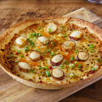 Mentaiko sticky gnocchi and cheese pizza