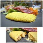 Apethito Kafe - ＊オムレツの中には「チーズ」が入っているので、卵＋チーズの味わいが美味しくて。