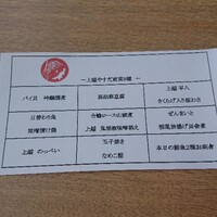 上越やすだ  銀座二丁目店 - 前菜お品書き