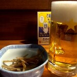 Yakitori Dubora - 生ビールとお通し