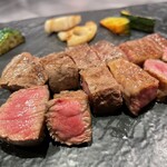 鉄板焼 しろや 銀座亭 - いい感じのミディアムレア(^^)