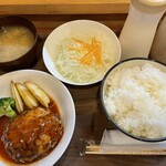 キッチン 毎日屋 - ハンバーグ定食 1000円