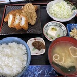 ひさや - ミックスフライ定食(3個)＝1089円