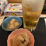 男こぶし - ビールとお通し