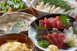 Wagaya - 料理（6品）+飲み放題（2.5H）付3,500円宴会コース一例。