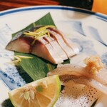 Panch - 金華シメサバとサービスのイカ刺し