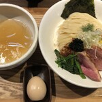 鴨出汁中華蕎麦 麺屋yoshiki - 鴨出汁手揉み昆布水つけ蕎麦（塩）