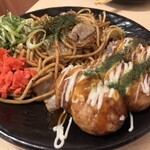 西新たこやき 風味道 - たこ焼きと焼きそばセット