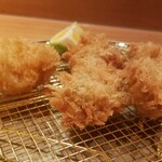 銀座とんかつ檍 - ホタテフライ、牡蠣フライ
