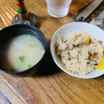 山の民 つづら - だご汁、かしわご飯