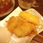 座らず屋　おや！福幸 - くし揚げ 玉ねぎ、チーズ