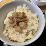 北浜 丁子 - 松茸ご飯、鶏皮山椒のせ