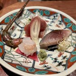 ろばた - 伊勢海老と鰹と鯖のお造り