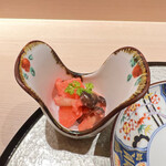 渋谷 天婦羅 ふじもと - 栗とホタテとしめじの真砂あえ