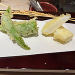 渋谷 天婦羅 ふじもと - 京都の万願寺と千葉銚子の赤いか