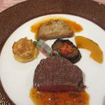日和庵 - 宮崎牛とフォアグラのソテー　オニオンとシェリービネガー風味のソース