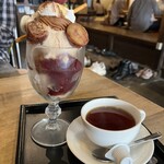 町家喫茶 三宅商店 - 季節限定　和栗のパフェセット¥1.650