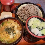 めんぞう和家 - おそばとミニ丼のセット（カツ丼、どばそば冷）