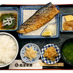 Salt-grilled fatty mackerel set meal