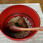 石臼挽き蕎麦香房 山の実 - 蕎麦の実のおかゆ