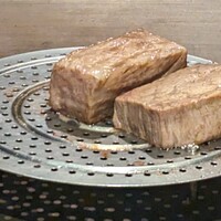 鉄板焼き あさひ - 焼きあがった黒毛和牛ステーキ(コース料理 金木犀～きんもくせい～コース)