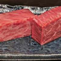 鉄板焼き あさひ - 焼く前の黒毛和牛ステーキ(コース料理 金木犀～きんもくせい～コース)