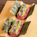 2 pieces of Yamagata beef roll Sushi