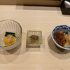 Sushi Kousuke - 前菜2種(烏賊の酢味噌和え・クリームチーズのトリュフ掛け)＋2種のガリ