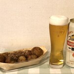 築地銀だこ - たこ焼きで一番搾りをゴクゴク！