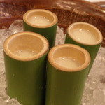 食前　豆乳とラ・フランスのふれっしゅじゅーす；アップ