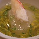 宇豆基野 - 煮物　かぶの白煮　菊花あんかけ　かぶ菜　蟹身；アップ