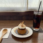 とよのcoffee - さつまいもプリンとアイスコーヒー