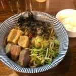 Niboshiya Shinchan - 太麺まぜそば。追い飯付き900円税込